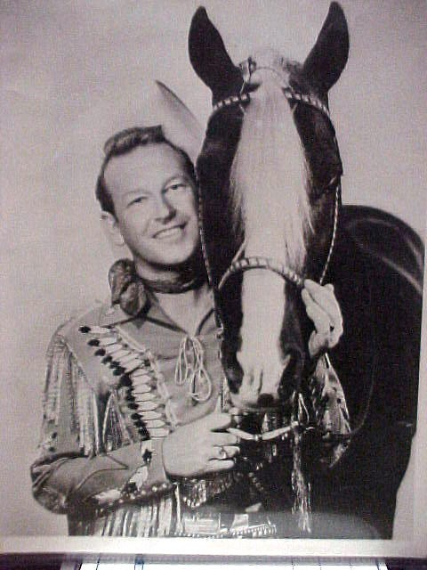 8x10 Black & White Photo of Rex Allen The AZ Cowboy with his horse Koko